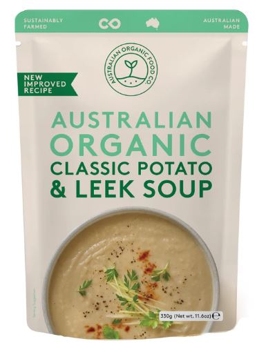 AUST Organic Food Co., Classic Potato and Leek Soup, Vegetarian and GMO Free, 330g